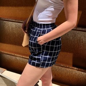 Navy grid shorts